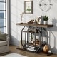 preview thumbnail 14 of 15, Console Table Industrial 4-Tier Entryway Table Narrow Wood Accent Tables with Storage Shelves for Living Room, Hallway, Foyer