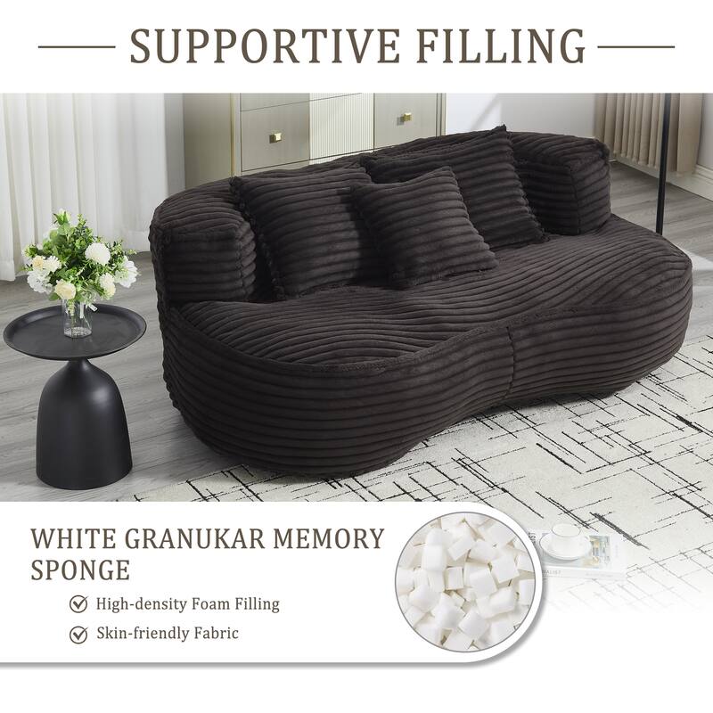 Roomfitters High Back Bean Bag Chair, Soft Lazy Sofa Lounger for Adults and Teens, Indoor and Outdoor Floor Couch