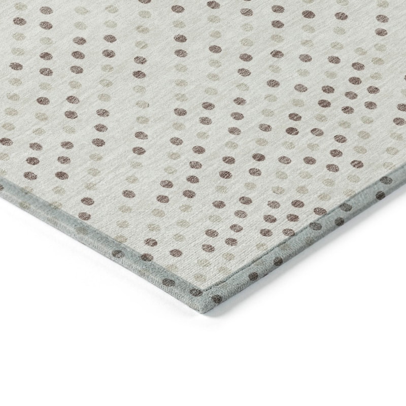 Machine Washable Indoor/ Outdoor Modern Dotty Chantille Rug