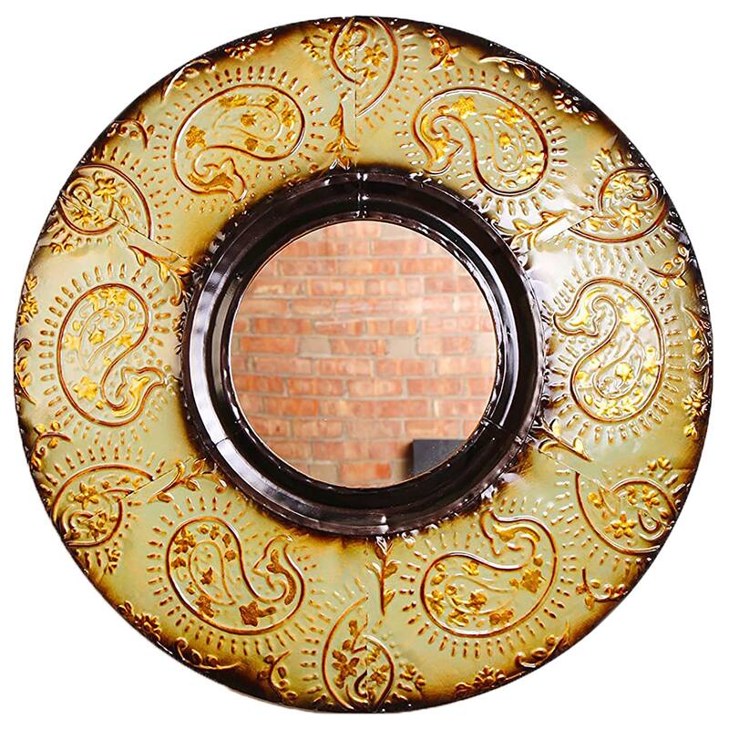 Mid Century Modern Round Wall Decor Mirror, 30" Diameter