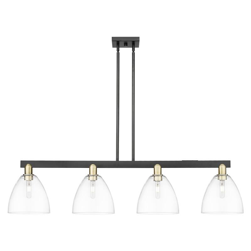 Innovations Lighting Endless Possibilities Arcadia - Bristol - 4 Light 52" Stem Hung Island Light - Clear/Black Antique Brass