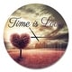 preview thumbnail 2 of 8, Designart 'Time is Love Pink Heart Tree' Oversized Quote Wall CLock