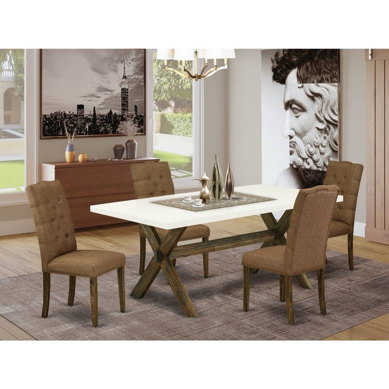 Rectangular Dining Table Set with 4 Chairs