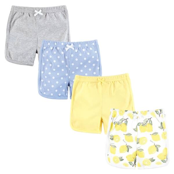slide 1 of 1, Hudson Baby Girl Shorts Bottoms 4-Pack, Lemons 0-3 Months - Lemons