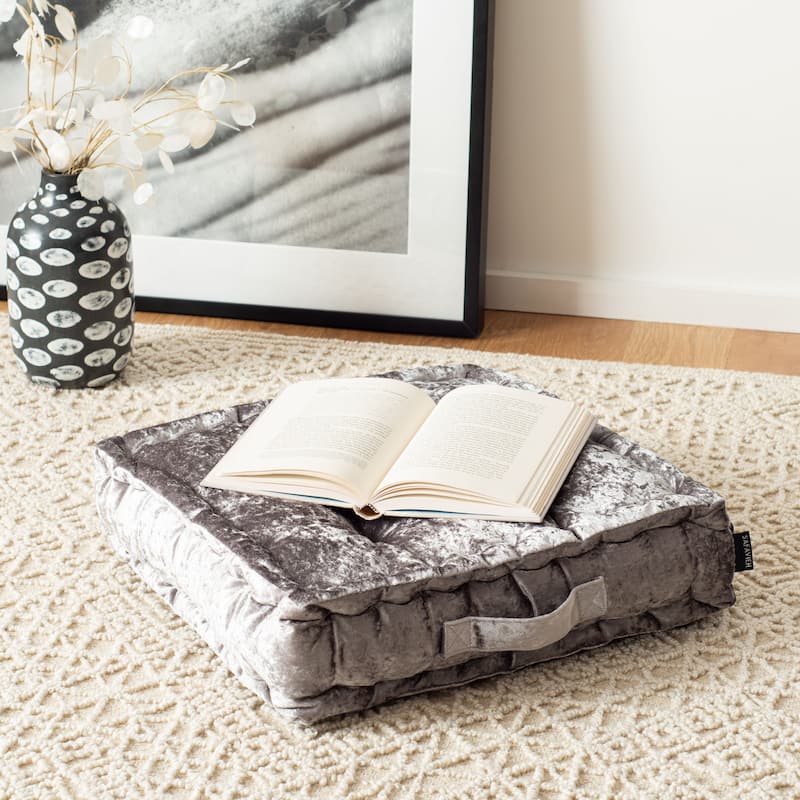 SAFAVIEH Helyn Square Tufted Velvet Floor Pillow