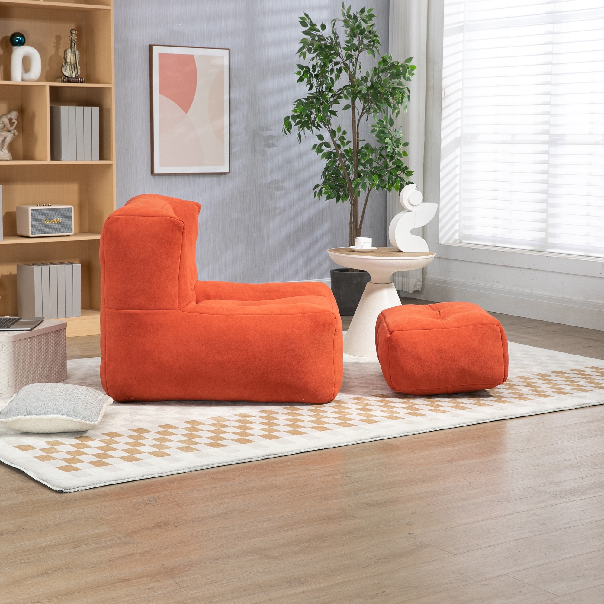 Fluffy Bean Bag Chair Super Soft Lazy Sofa Chair with Memory Foam