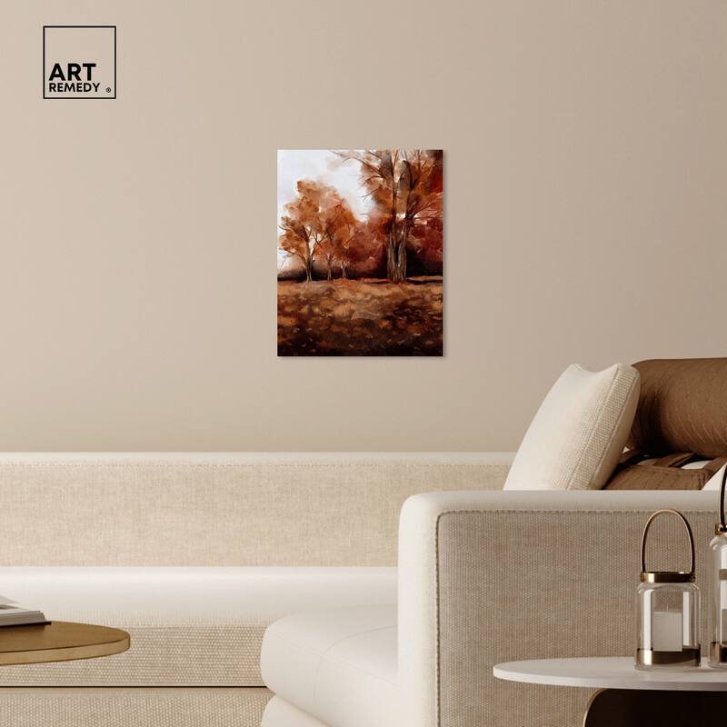Art Remedy November Landscape Gallery Wrapped Landscape 1 Piece Canvas Wall Art Watercolor Style