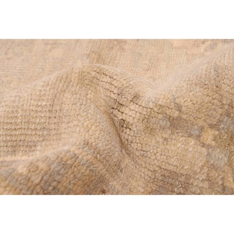 ECARPETGALLERY Hand-knotted Kavya Oushak Light Khaki Wool Rug - 8'9 x 12'5