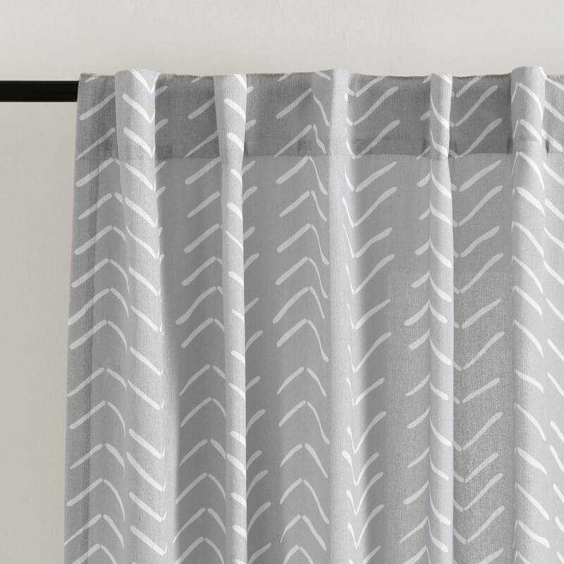 Lush Decor Hygge Modern Arrow Linen Look Window Curtain Panels Set