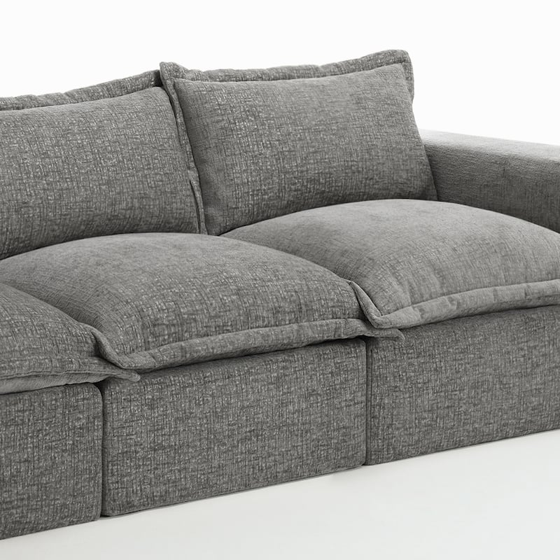 No Assembly Chenille Modular Sectional Sofa Comfy Cloud Couch