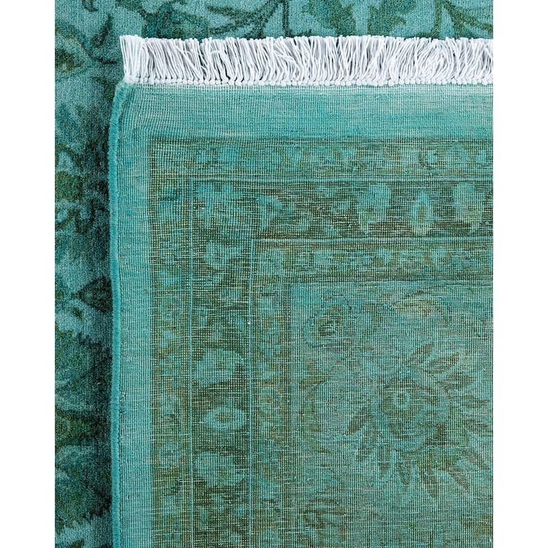 Fine Vibrance, One-of-a-Kind Hand-Knotted Area Rug - Green, 8' 2" x 10' 5" - 8' 2" x 10' 5"