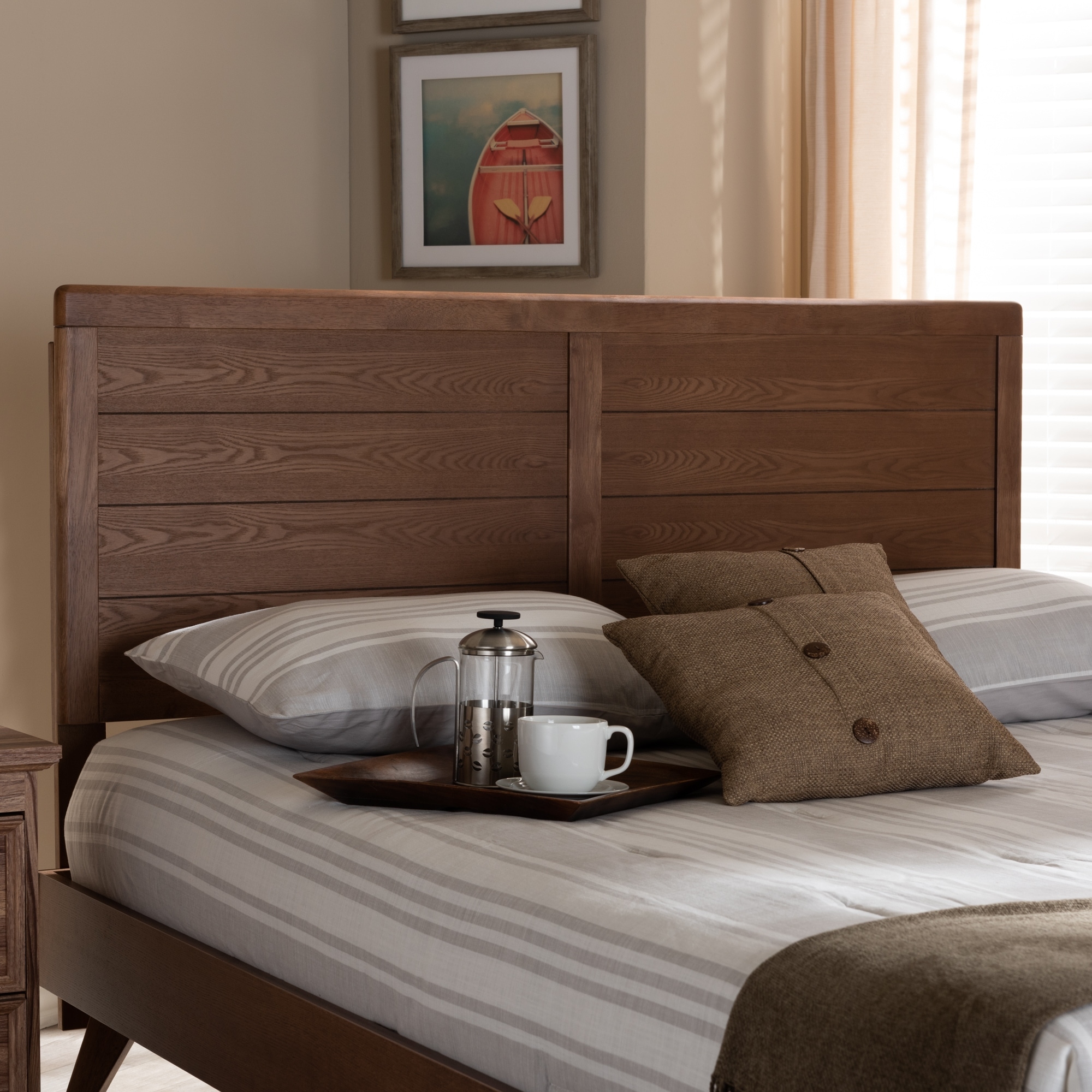 Carson carrington ugglom wood and synthetic clearance rattan headboard