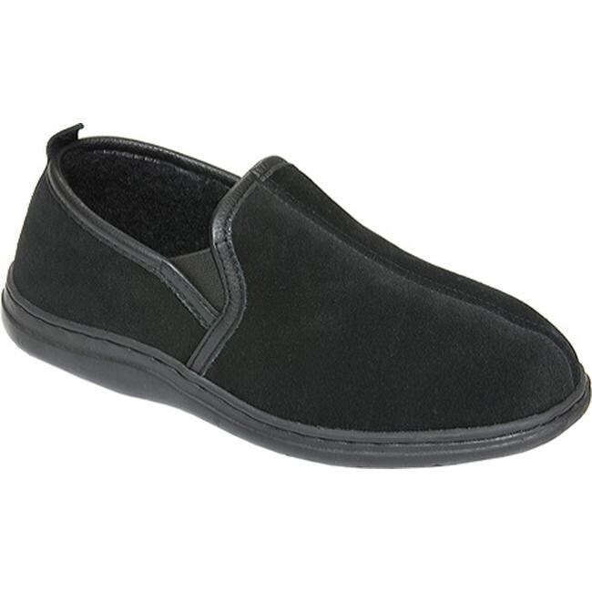mens wide fit black slip on shoes