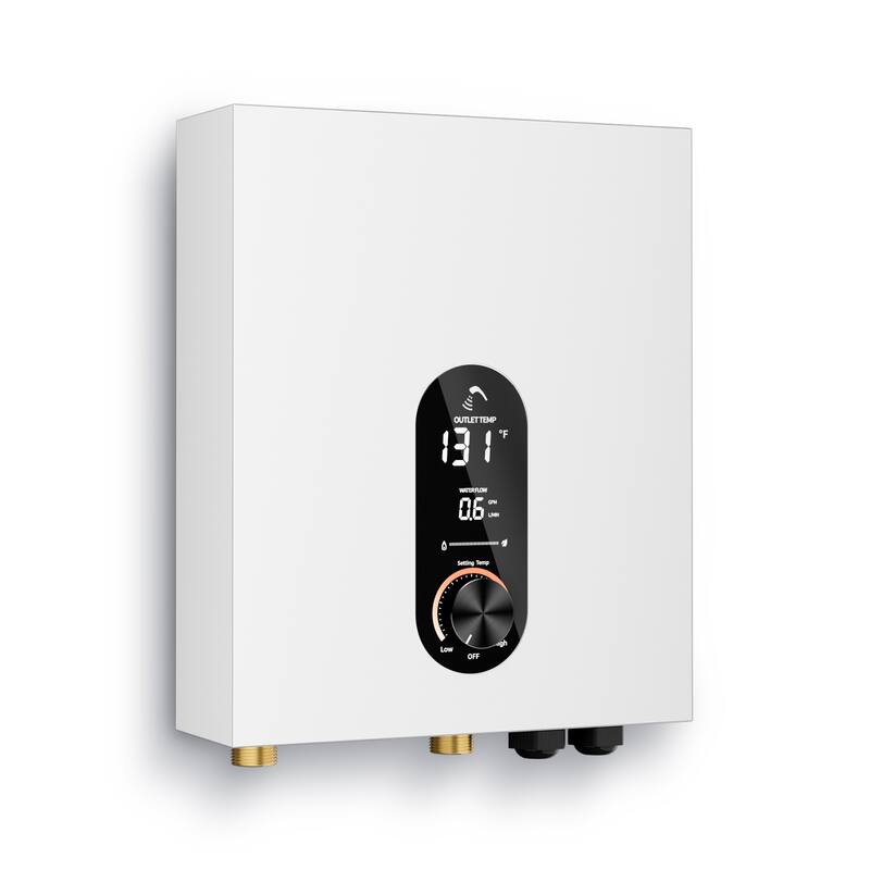 18KW Tankless Electric Water Heater, On Demand Instant Hot Water Heater with LED Temperature Display, 240V Wall Mounted
