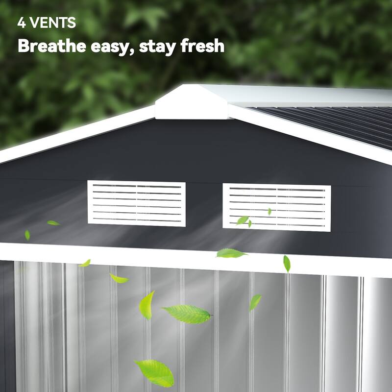 Outsunny Metal Outdoor Shed Organizer & Garden Storage