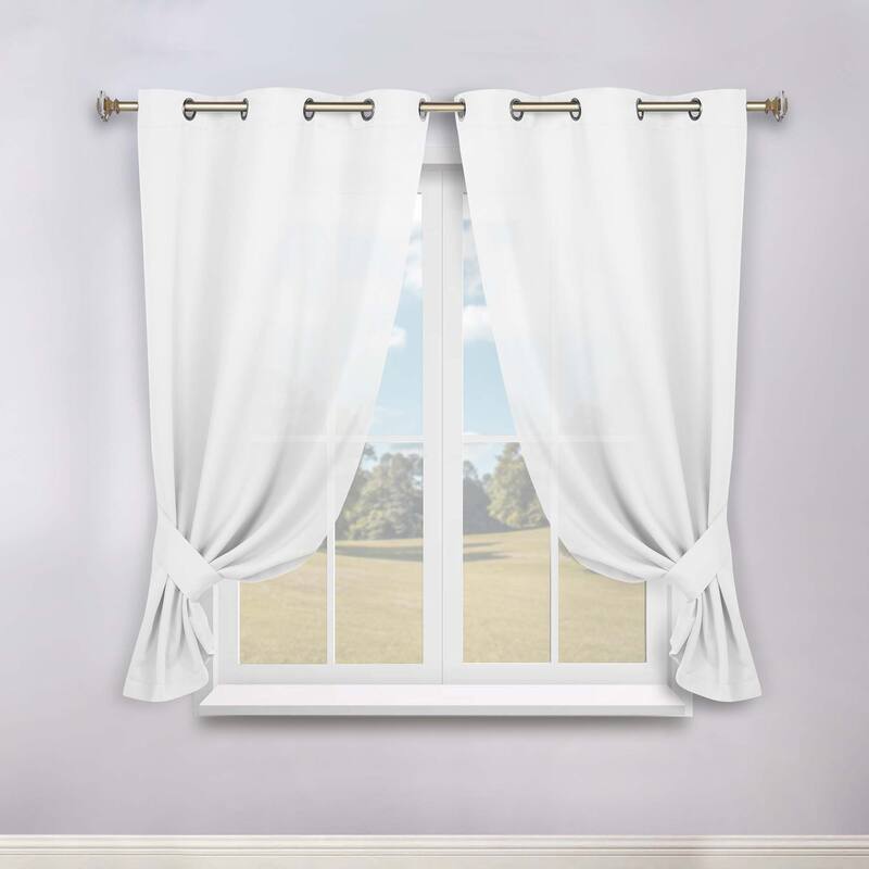 Superior Solid Machine Washable Room Darkening Blackout Curtains with Back Tabs, Set of 2