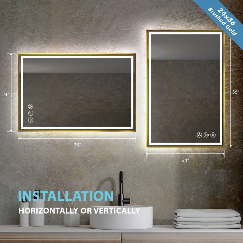 Fogless Color and Brightness Adjustable LED Mirror