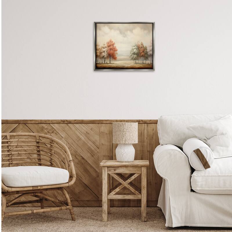 Stupell Muted Autumn Treeline Framed Floater Canvas Wall Art Design By Franklyn Gregory