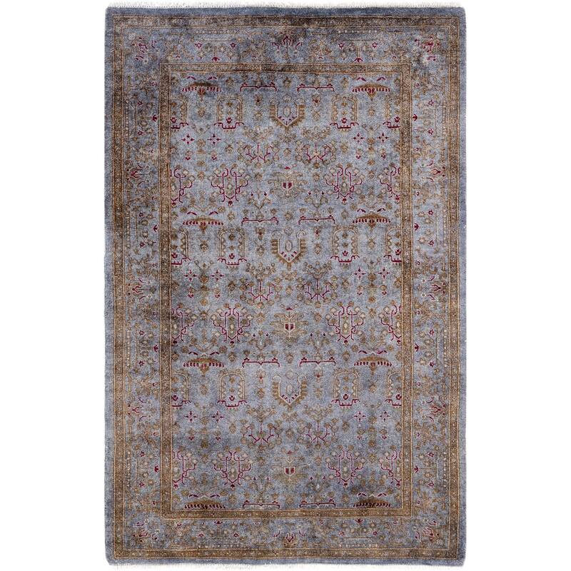 Overdyed One-of-a-Kind Hand-Knotted Area Rug - Gray - 3' 1" x 4' 10"