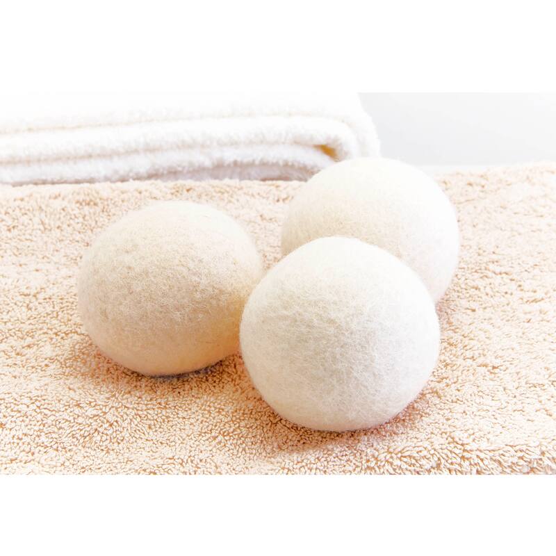Laura Ashley 4 Pack Wool Dryer Balls and Lavender Essential Oil Kit - 2.83x2.83x2.83