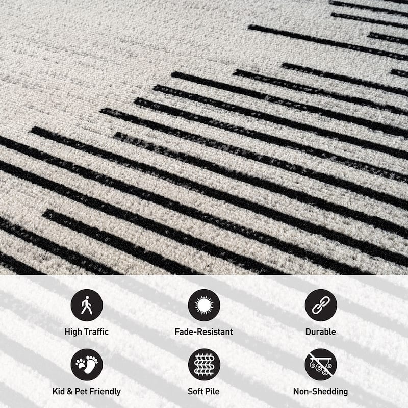 Modern Abstract Area Rug for Living Room, Bedroom, or Entryway - Low Pile Indoor Rug