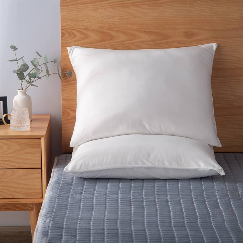 KASENTEX Soft Silky Zipper Cooling Pillow Case - Set of 2 Breathable Pillowcases for Hair and Skin - King - White