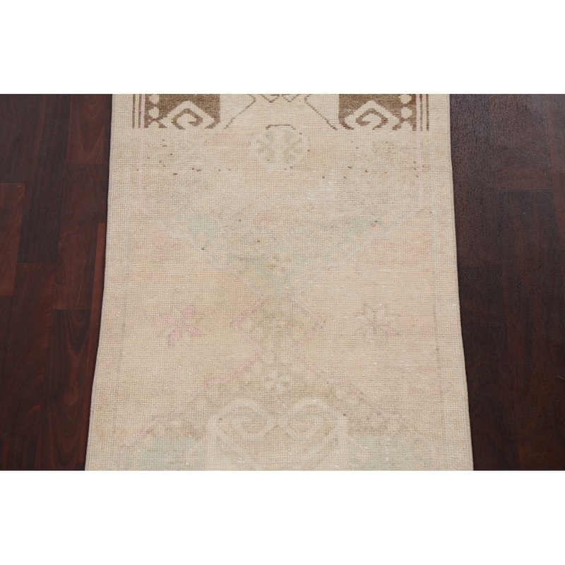 Antique Look Anatolian Turkish Staircase Runner Rug Wool Hand-knotted - 2'7" x 10'11"