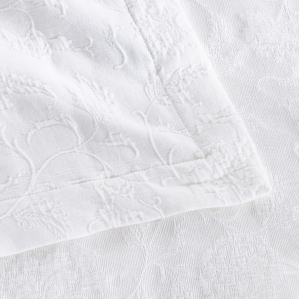 Royel Matelasse Embroidery Cotton Quilt & Coverlet Set White