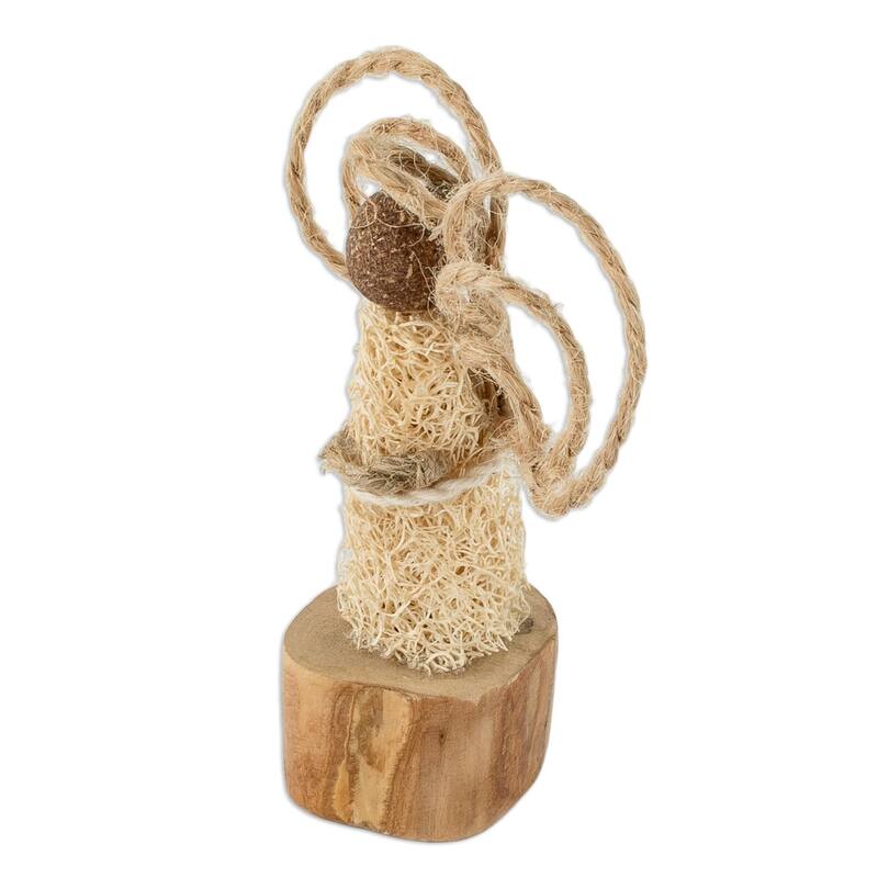 Novica Handmade Earth Angel Natural Fiber Statuette