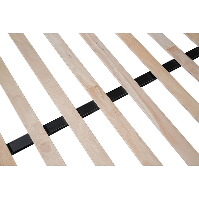 Sturdy Twin Over Full Bunk Bed with Safety Guardrails and Durable Metal Frame