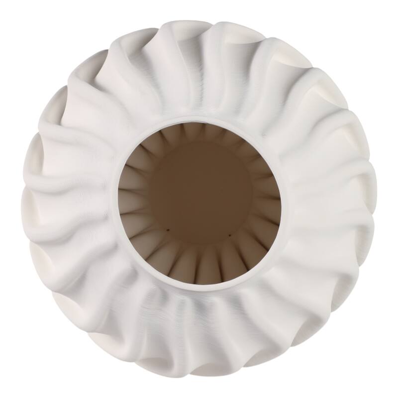 Porcelain Sculptural Vase with Textured Wave Design Modern Form