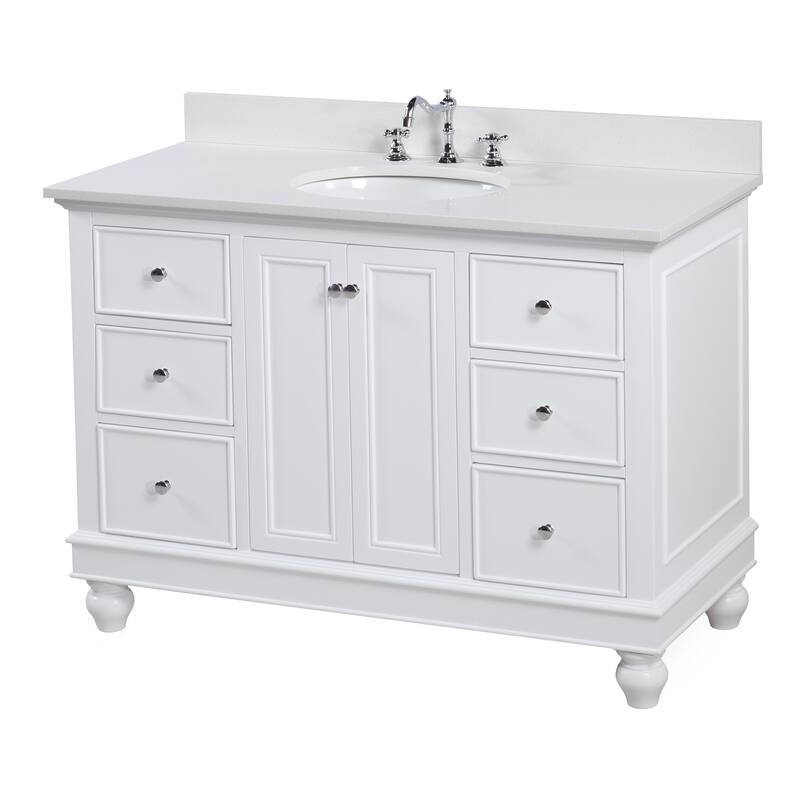 KitchenBathCollection Bella 48" Bathroom Vanity with Quartz Top