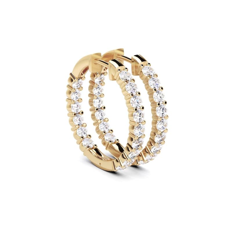 Vault Classics 2.50ct TW Natural Diamond Hoop Earrings (I VS2)