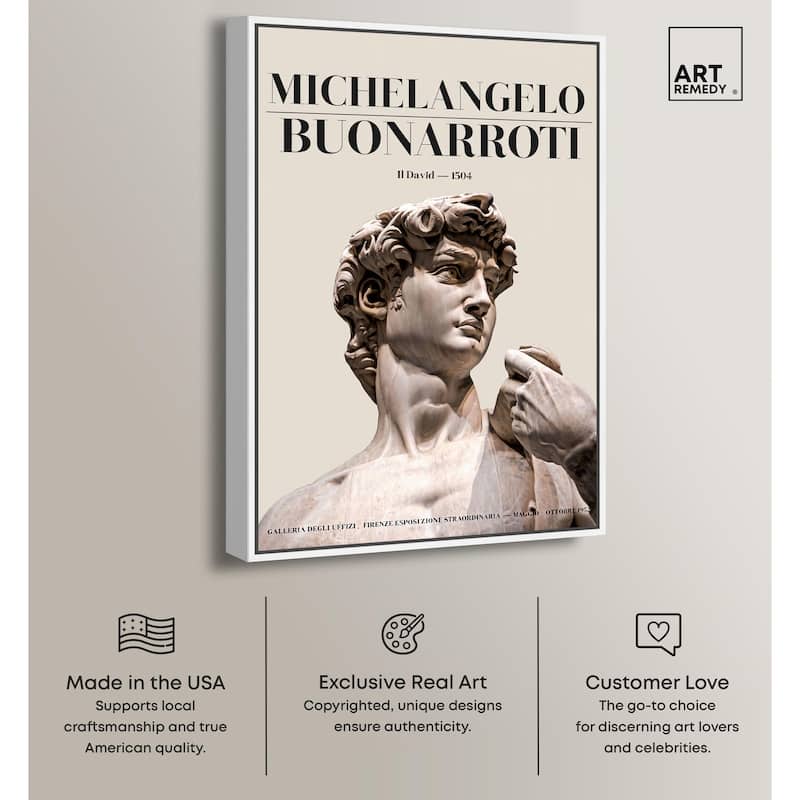 Gaze of Michelangelo's David Canvas by Art Remedy