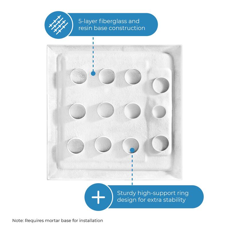 OVE DECORS Adena White Shower Base 60x36 in white