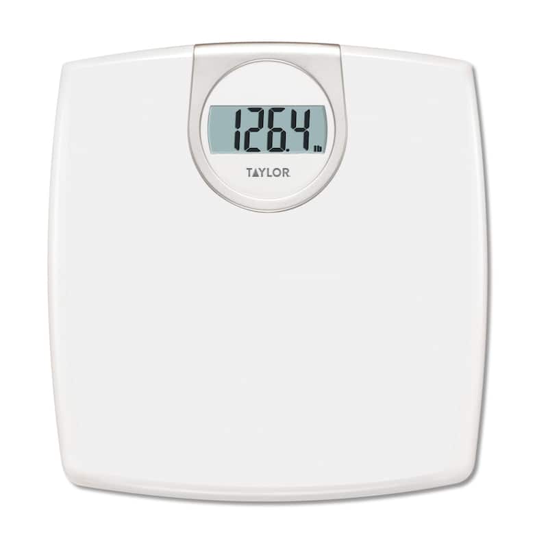 Taylor Digital 1.2Inch LCD Bathroom Scale, 330 Lb Capacity, White On