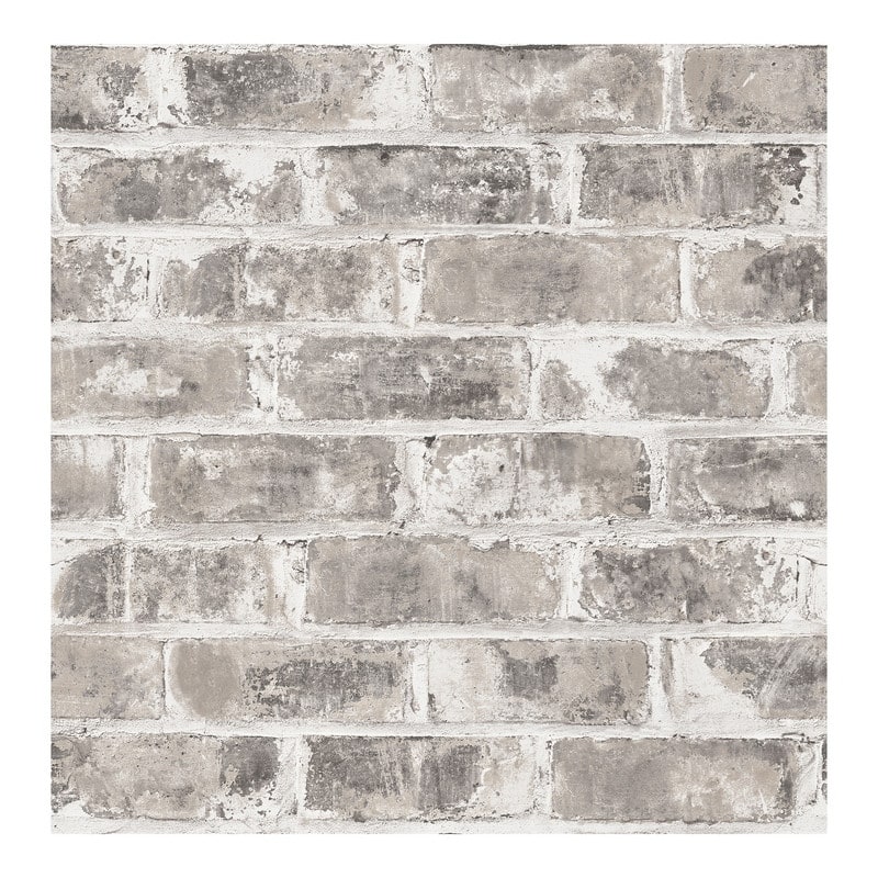 Brewster Jomax Grey Warehouse Brick Wallpaper - 20.5 x 396 x 0.025
