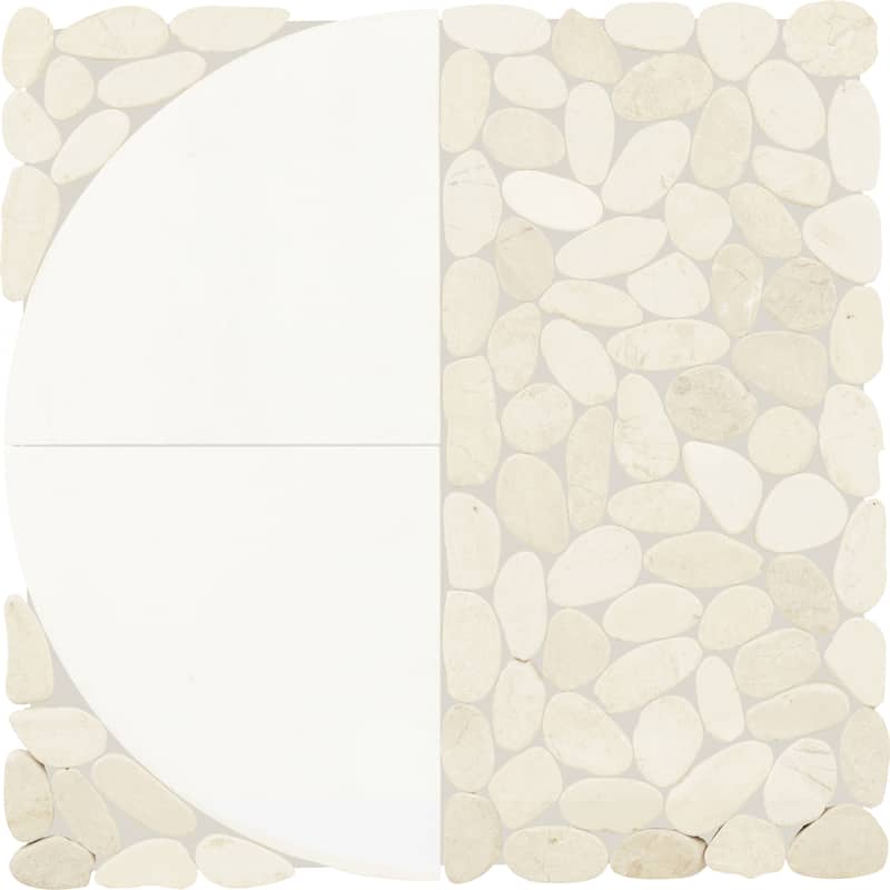 Daltile Pebble Oasis Natural Stone Art Deco Pebble Mosaic 11" x 11" (11 PC per Carton) (10.78 SQFT per Carton)