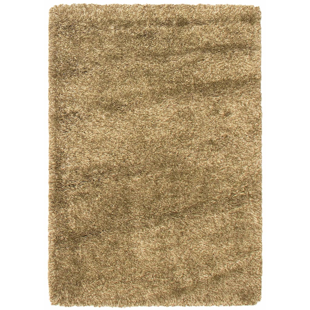 ECARPETGALLERY Machine Woven Lotus Mod Olive Polyester Shag - 4'0 x 5'7