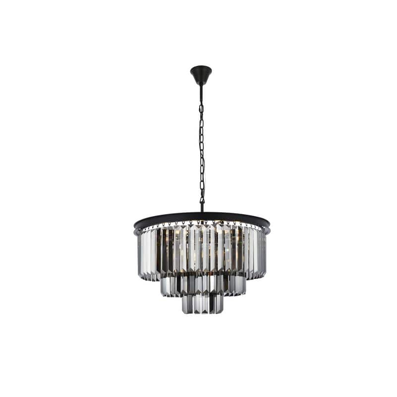Royce Edge 9-Light Matte Black Chandelier