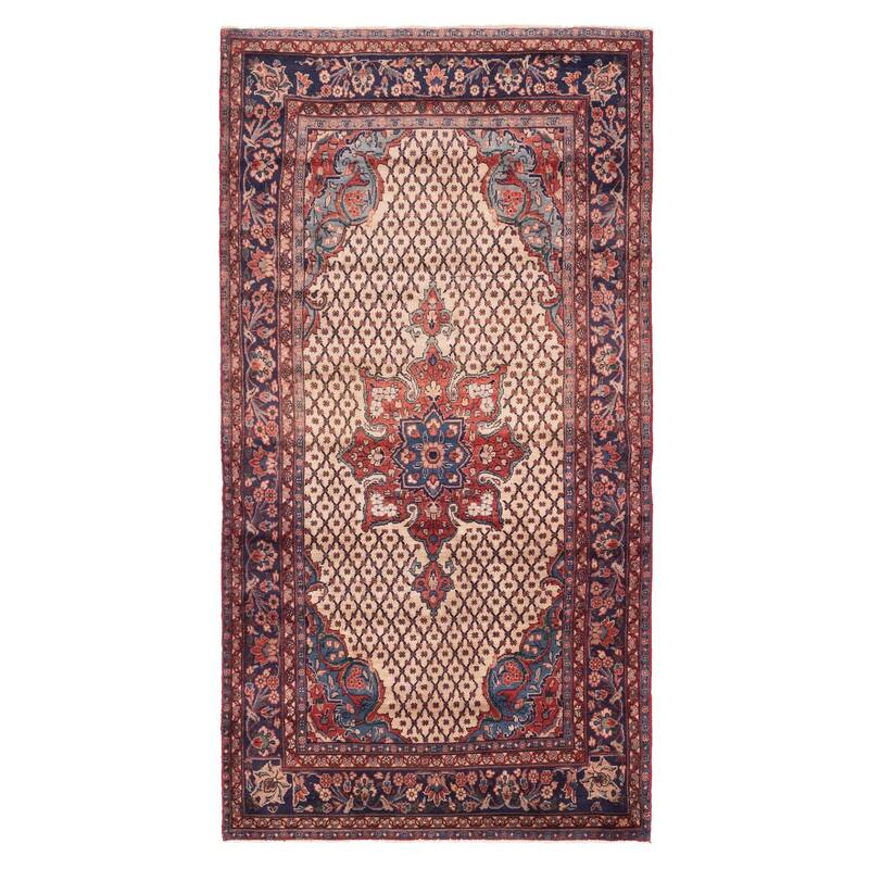 ECARPETGALLERY Hand-knotted Anatolian Vintage Beige Wool Rug - 4'10 x 9'7