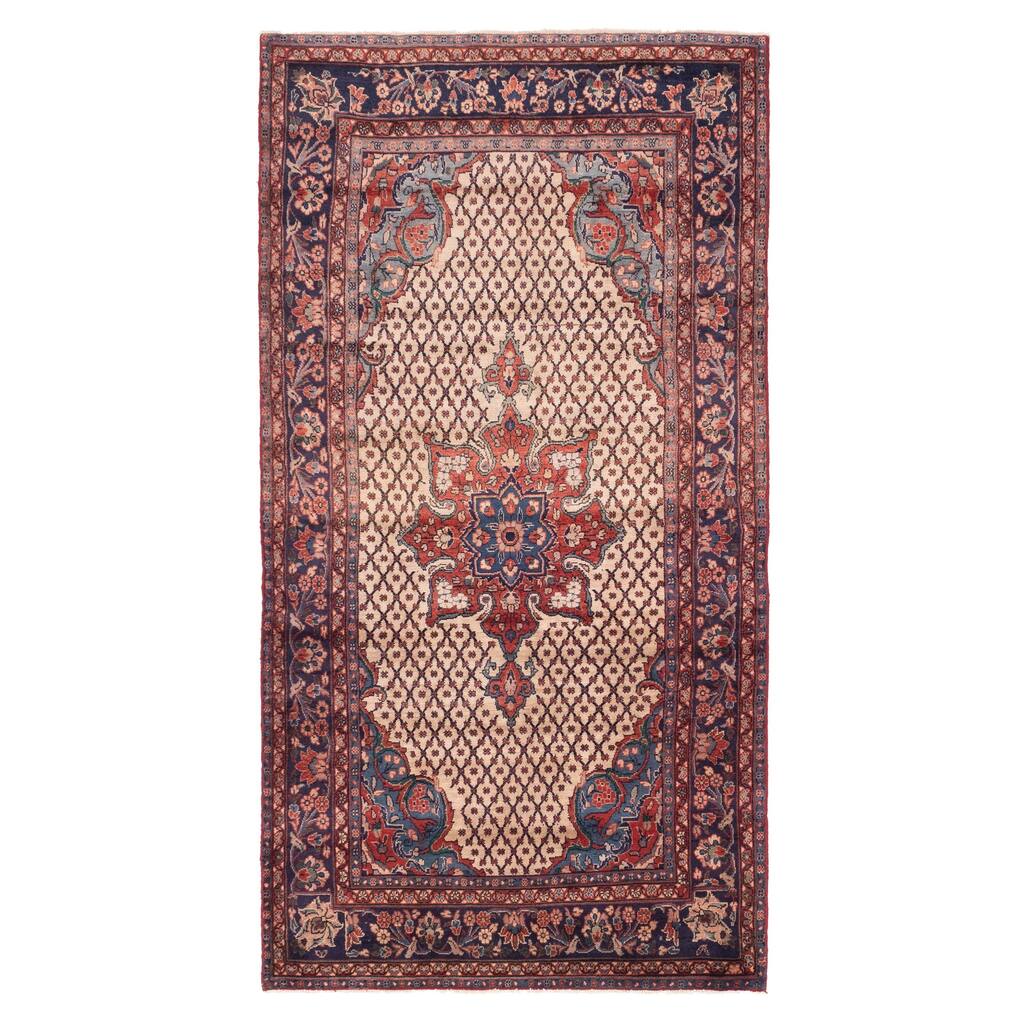 ECARPETGALLERY Hand-knotted Anatolian Vintage Beige Wool Rug - 4'10 x 9'7