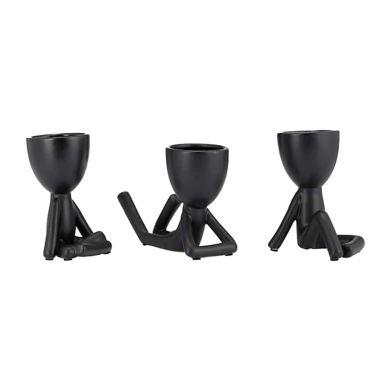 Sagebrook Home Ceramic Abstract Figurine Sculptures, Set of 3 - 8" x 4" x 5"