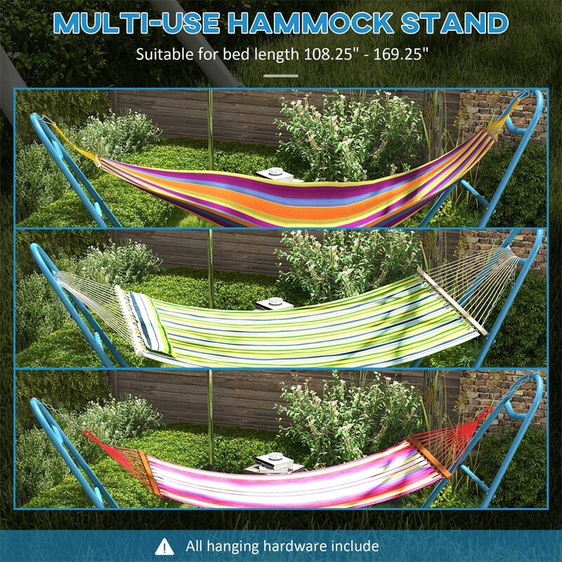 Adjustable Heavy Duty Hammock Stand Powder Coated Steel Supports Up to 550 Pounds Fits Most Brazilian Flat