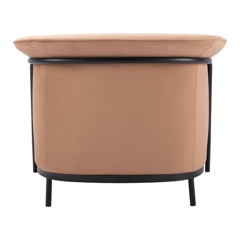 HomeRoots 35" Tan And Black Fabric Arm Chair - 35.4' X '26.8' X '32.7
