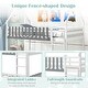 preview thumbnail 6 of 8, Gymax Twin Over Twin Bunk Bed w/ Fence & Ladder Solid Wood Floor Bunk