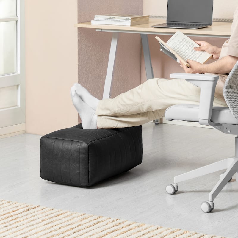 Jani Footrest Bench Ottoman Pouf - Handcrafted for Seating, Footrest, Home Decor for Living Room, Bedroom Pouf - 22" x 12" x 10" - Black