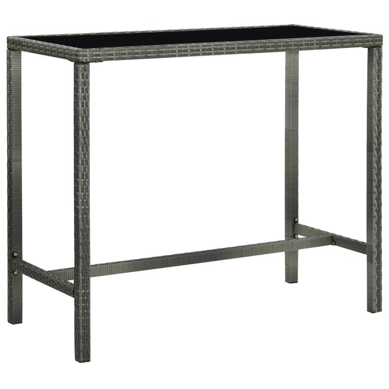 vidaXL Patio Bar Set Outdoor Bistro Set Bar Stool Bistro Table Poly Rattan