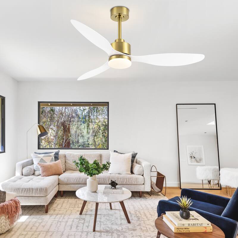52 Inch LED Ceiling Fan with Lights Remote(3-Blade)
