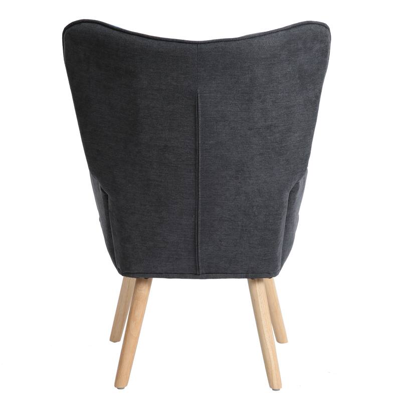 Creative Splicing Cloth Accent Chair with Ottoman